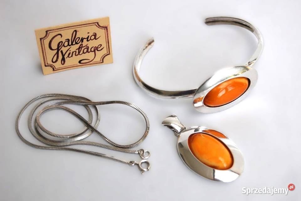 Wisiorek i bransoletka bursztyn bałtycki mleczny lubelskie Lublin