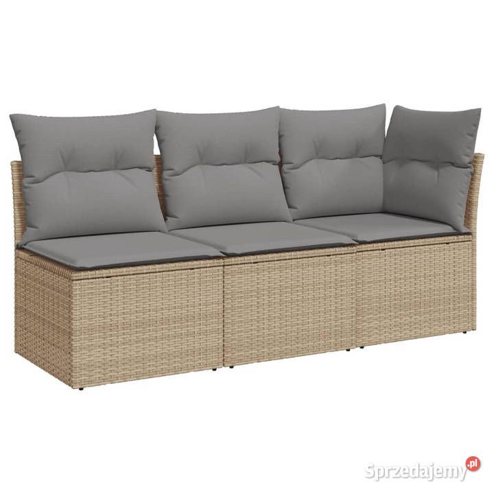 Sofa ogrodowa z poduszkami 3osobowa beż Warszawa