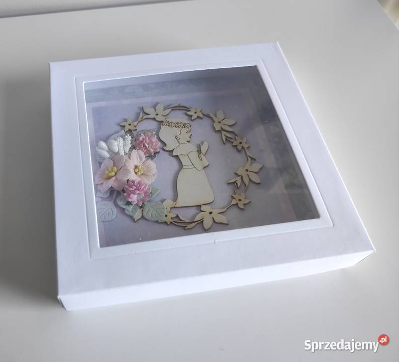 Kartka ręcznie robiona Komunia Święta z Łódź