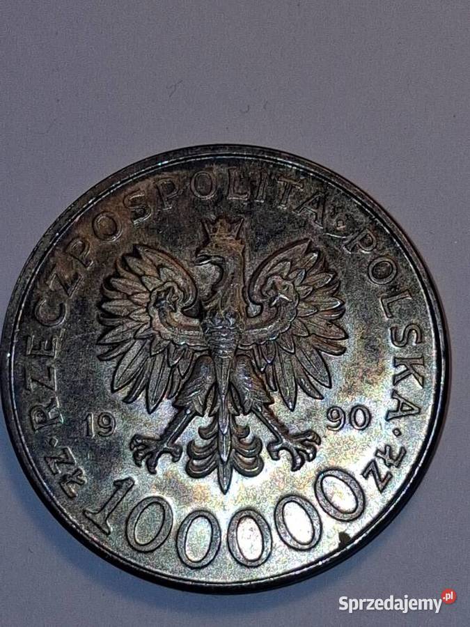 100000 Solidarność 1980 1990 Srebro Ag 999 Szczecin