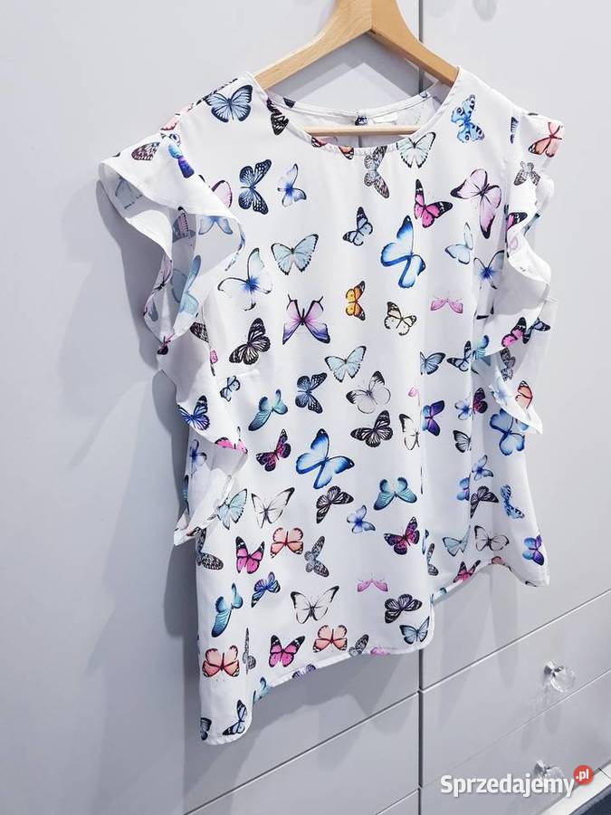 Wiosenna bluzeczka w kolorowe motyle R42 Dąbrowa Górnicza sprzedam