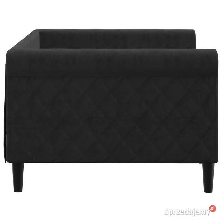 Łóżko dzienne czarne obite aksamitem 90x200 Warszawa