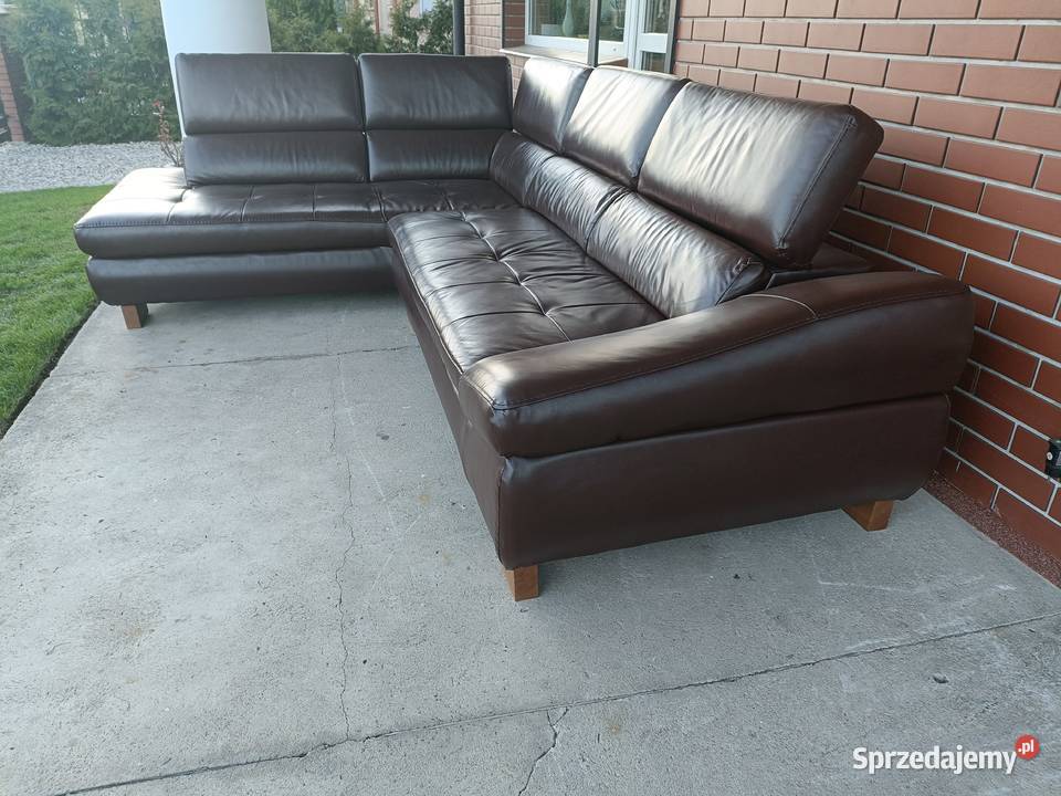 Sprzedam narożnik ze skóry Komplety wypoczynkowe Konin