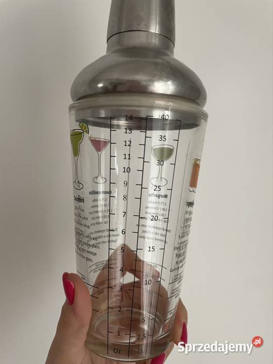Szejker shaker do drinków kawy napojów szklany przezroczysty