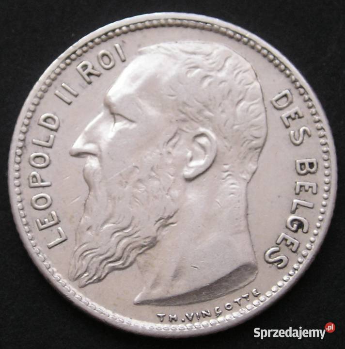 BELGIA 1 FRANK 1904 LEOPOLD II SREBRO Łódź sprzedam