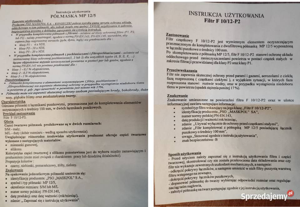gumowa półmaska maska przeciwgazowa Kielce
