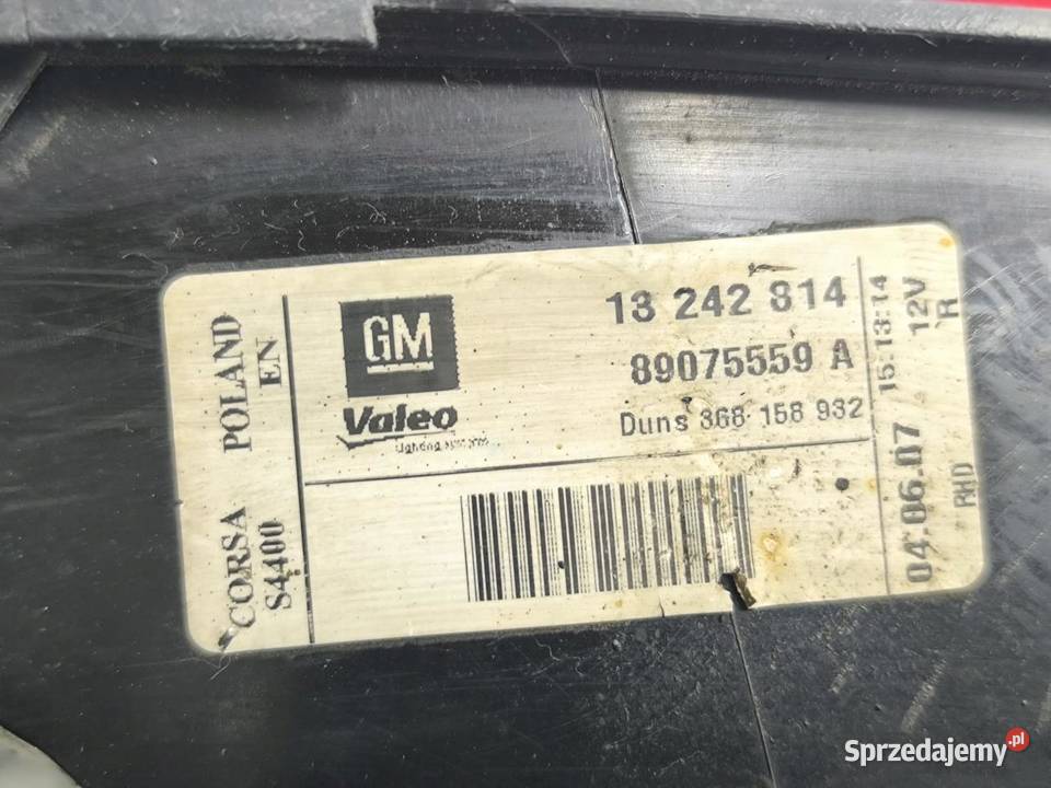 LAMPA PRAWY TYŁ 3D OPEL CORSA D LIFT