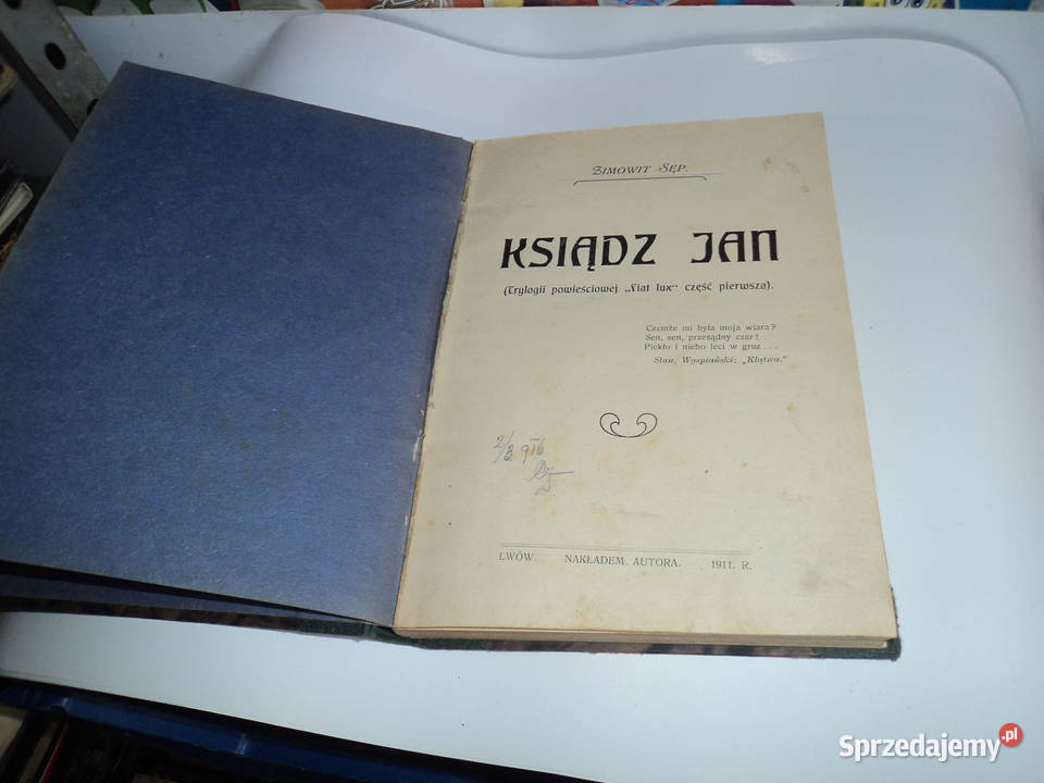 Ksiądz Jan Zimowit Sęp 1911r Nowy Sącz