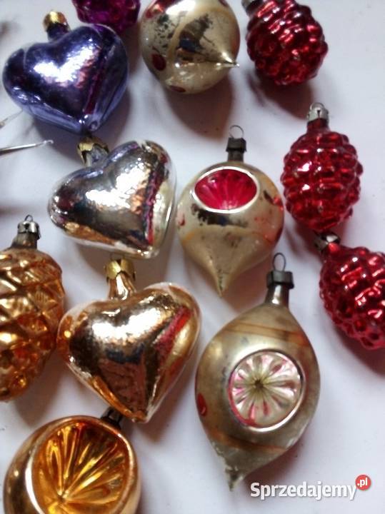 stare bombki szklane vintage PRL śląskie