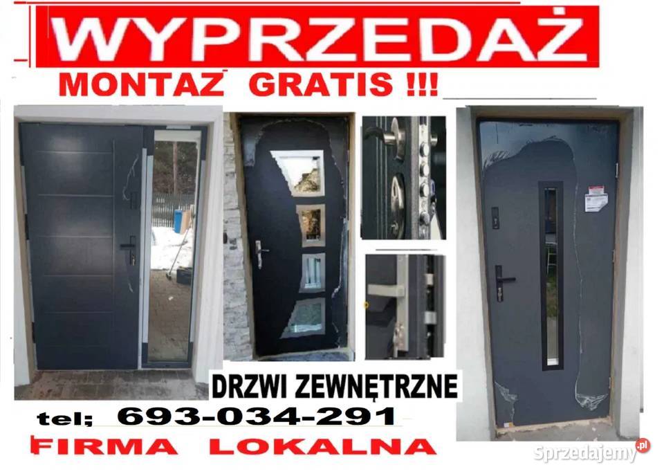 Drzwi ZEWNĘTRZNE z montażem wejściowe Drzwi zewnętrzne podkarpackie Tarnobrzeg