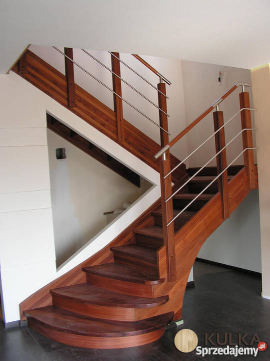 Schody drewniane wycinane CNC Buk Dąb Jesion