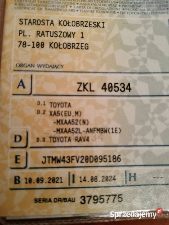 toyota RAV 4 V 2021R przeb10000 uszkodzona salon Motoryzacja Kołobrzeg