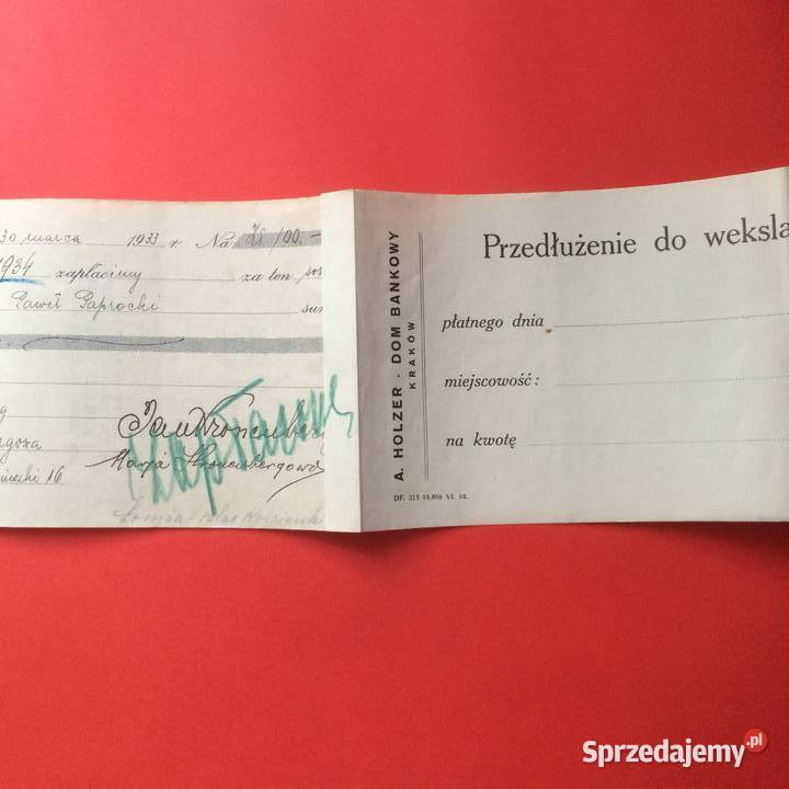 1504 Weksel Wystawiony W Krakowie zachodniopomorskie Szczecin