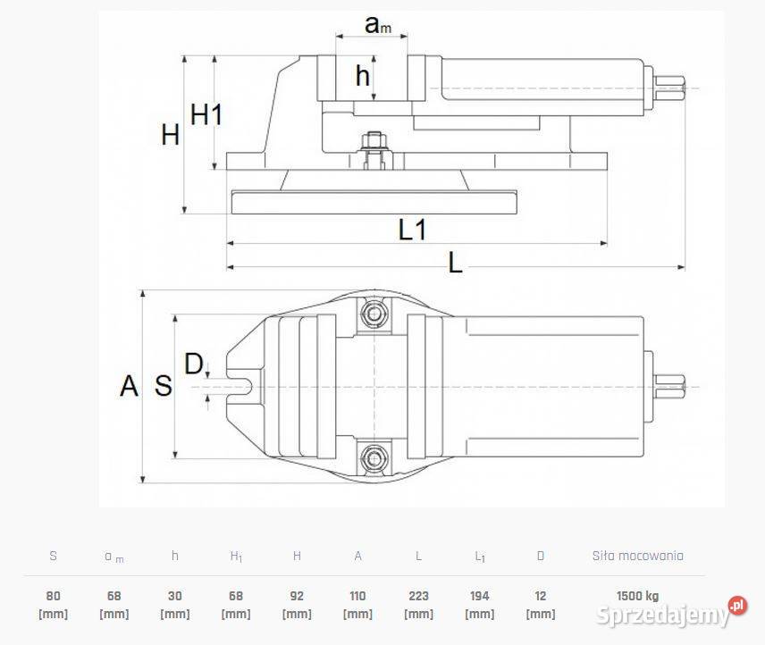 Imadło maszynowe 80x68 mm Siedlce