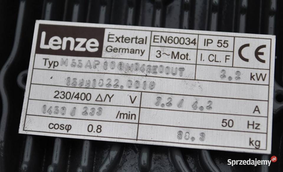 Motoreduktor 22kw 233obrmin LENZE Pozostałe Kargowa