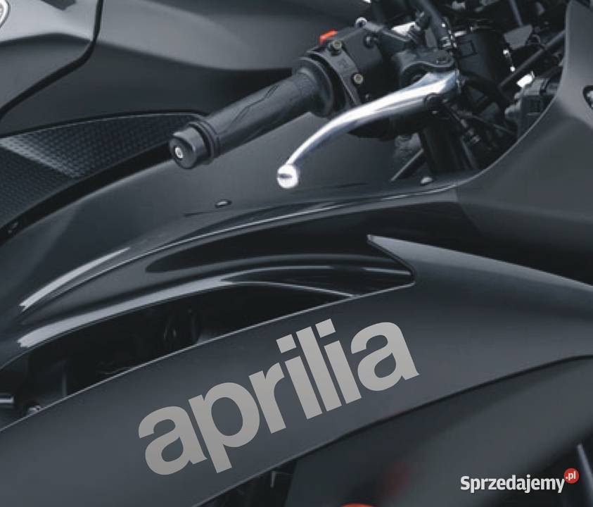APRILIA 30x11 srebrne proste naklejki na
