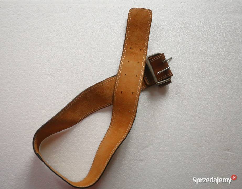 Szeroki skórzany brązowy pasek Gdańsk