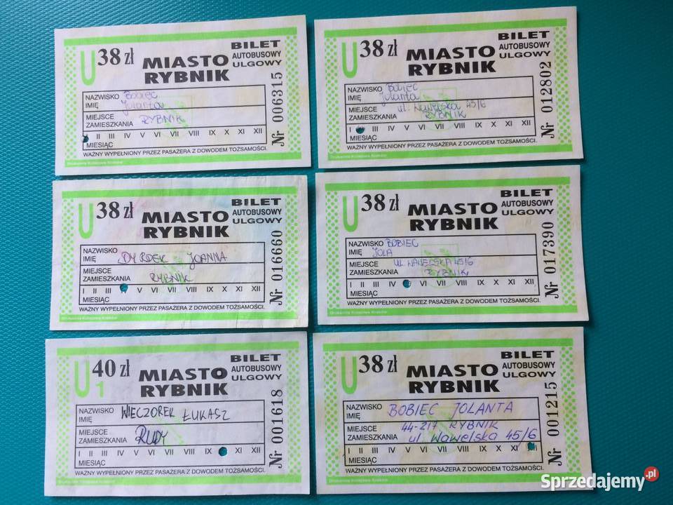 907 Bilety Komunikacji Rybnik Antykwariat Szczecin