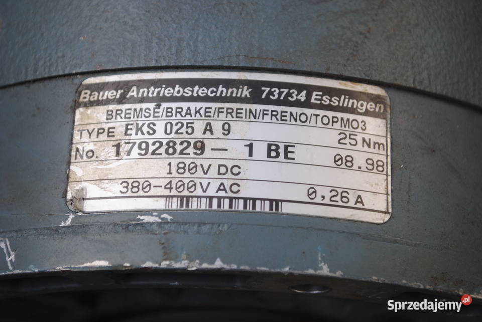 HAMULEC silnika elektrycznego 400V BAUER typ Kargowa sprzedam