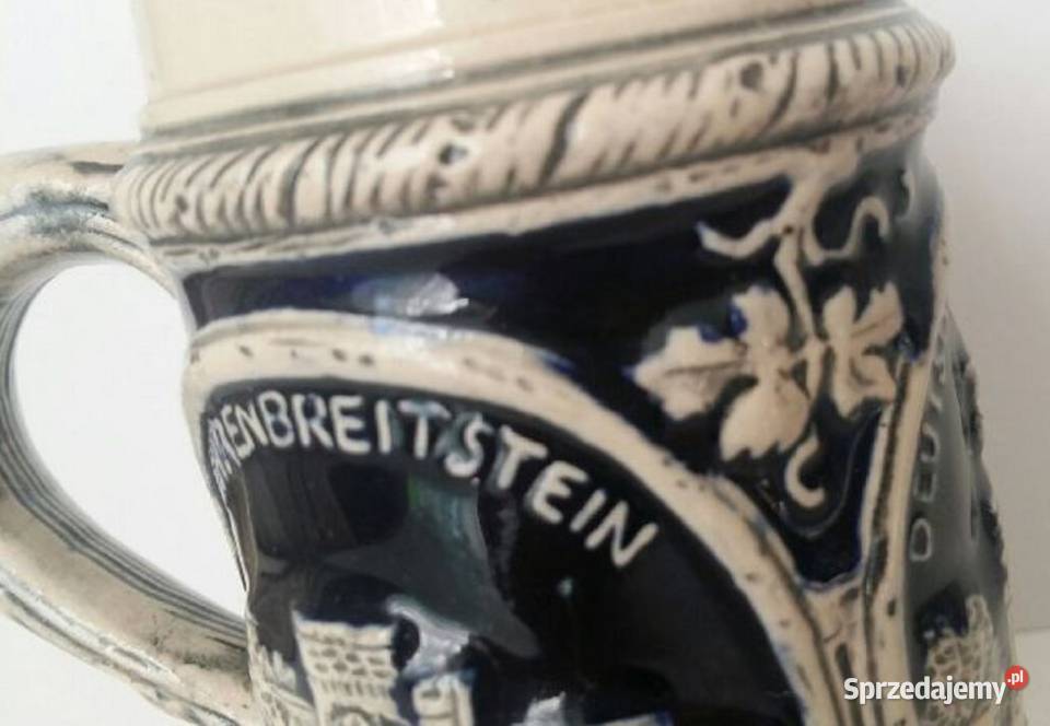 Antyk Kufel do Piwa Kobalt Ciężka CeramikaNiemcy Gdańsk