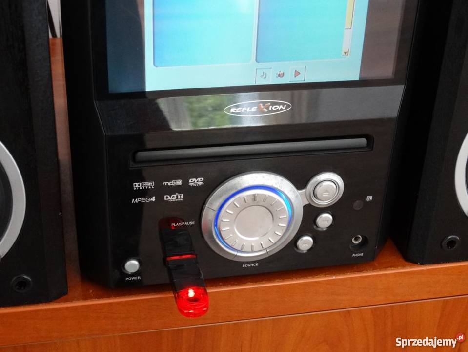 Wieża RefleXion Radio DVD TV ekran 7 USB WYSYŁKA Wieże i miniwieże Jasło