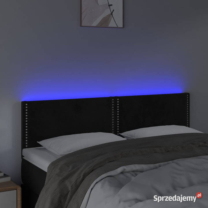 Zagłówek do łóżka z LED czarny 144x5x7888 Warszawa