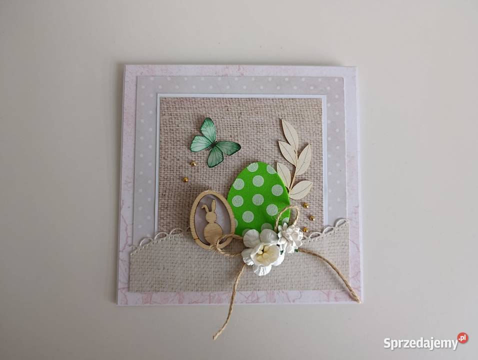 Kartka ręcznie robiona Świąteczna Wielkanoc 2 Rękodzieło łódzkie Łódź