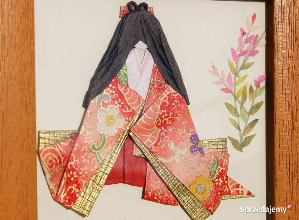 Origami japońskie kobieta w kimonie gejsza obraz Lublin sprzedam