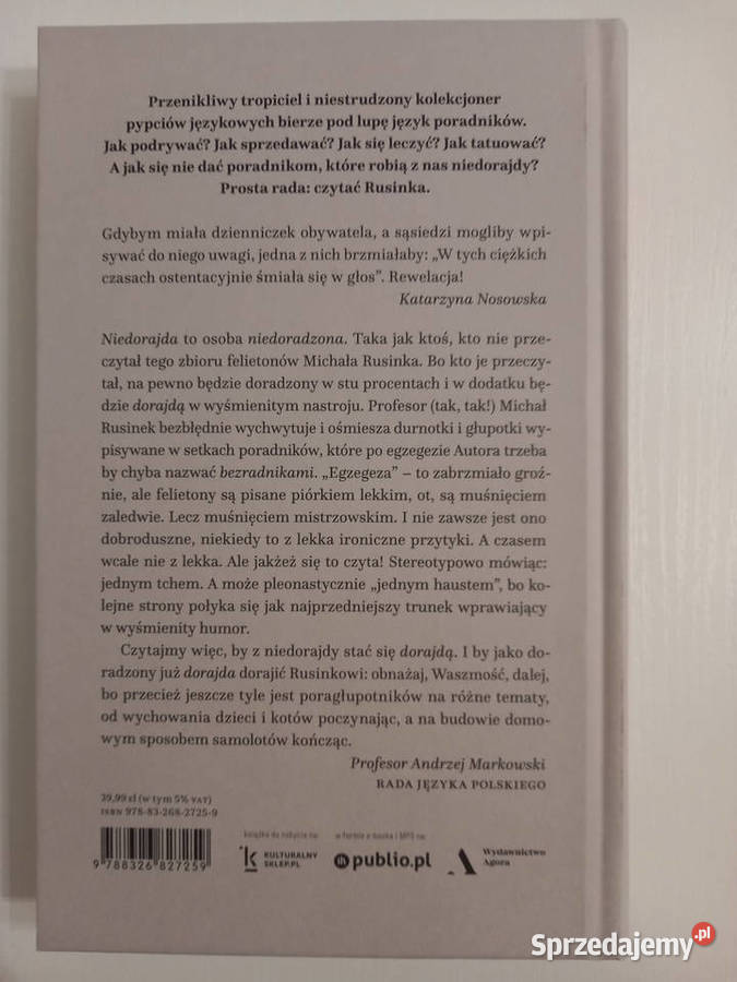 Niedorajda Michał Rusinek twarda Proza i poezja Kraków