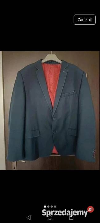Marynarka granatowa wełniana wool o kroju męskim Krosno