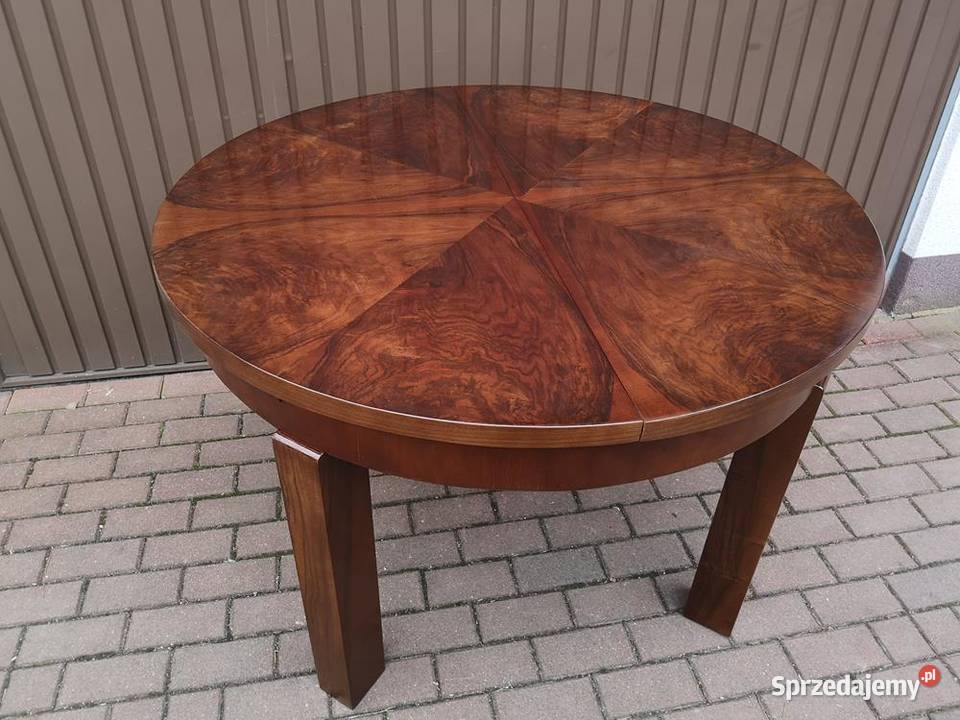 Stół ArtDeco Orzech Zgrabny Antyk Stary Swarzędz