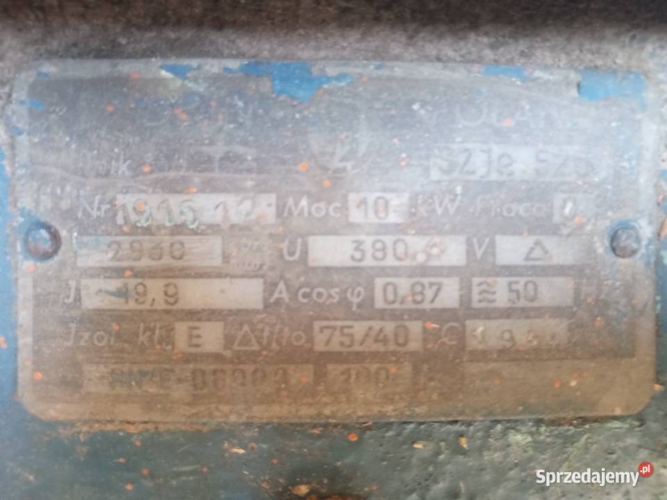 Silnik elektryczny z wózkiem 10kw 2930 obrmin łódzkie Korytnica
