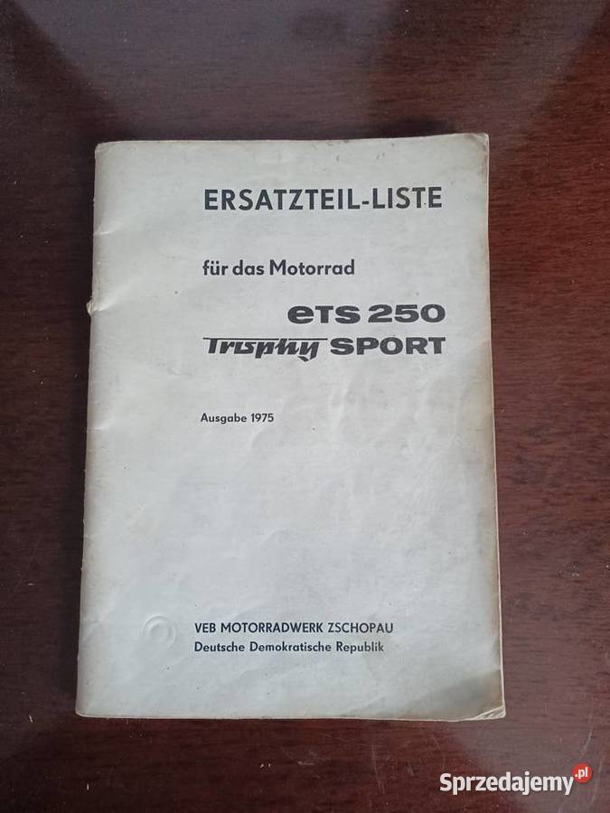 Mz trophy sport ets 250 katalog czesci Pozostałe