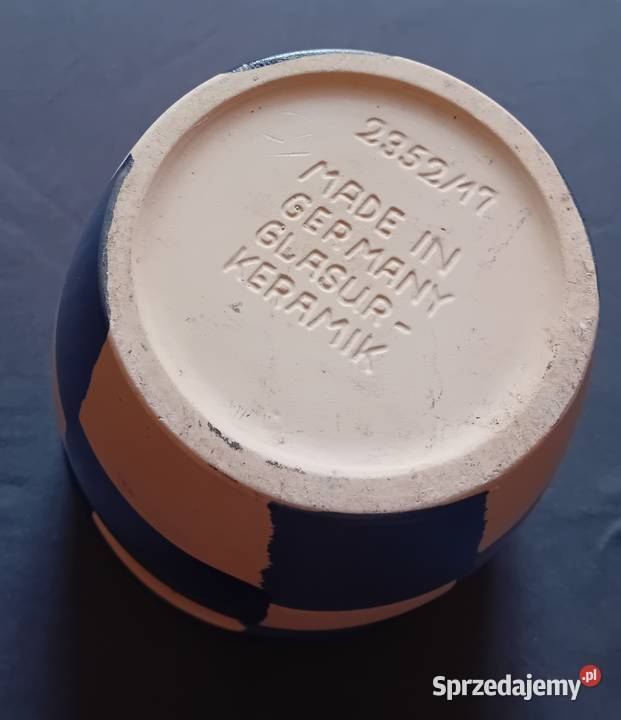 Ceramiczma ręcznie malowana osłonka doniczki wielkopolskie Koźminek