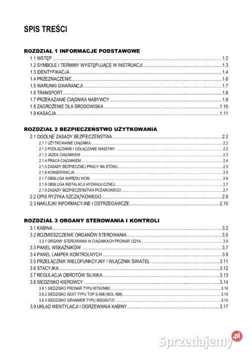 Pronar 1221A instrukcja obsługi Stalowa Wola sprzedam