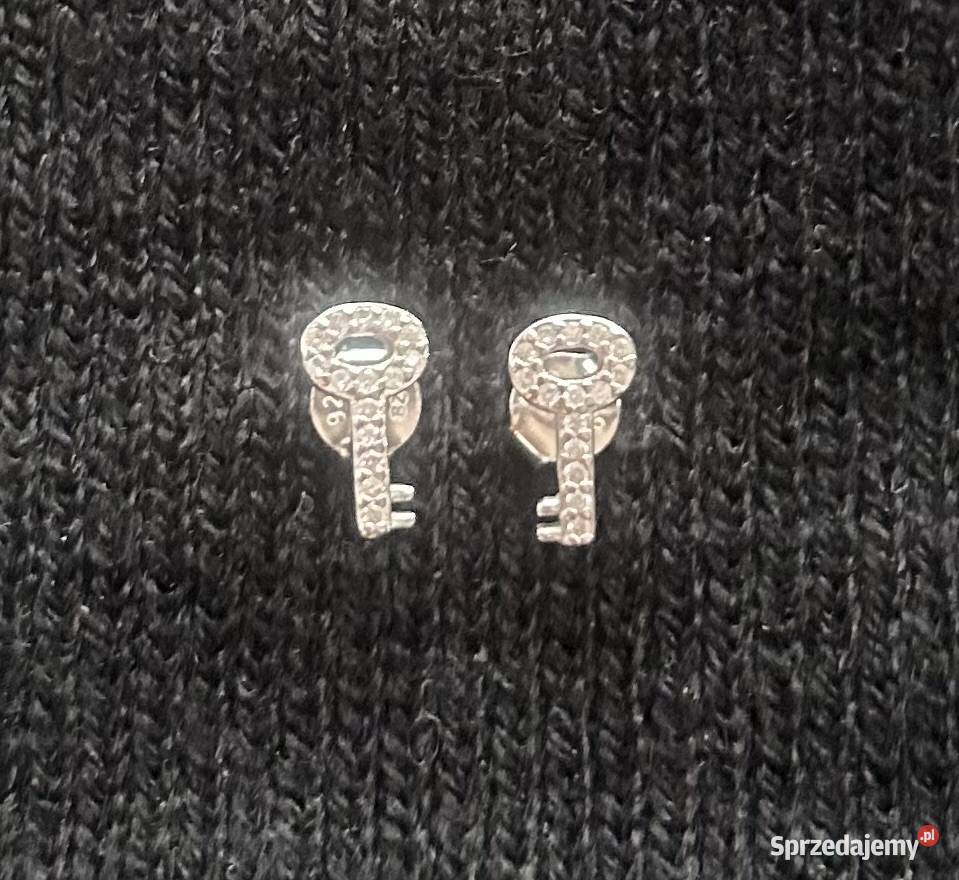 Kolczyki kluczyki cyrkonie srebro 925 Kolczyki