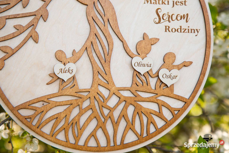 Drzewo Życia NA DZIEŃ MATKI MAMY Serca Grawer śląskie Kłomnice
