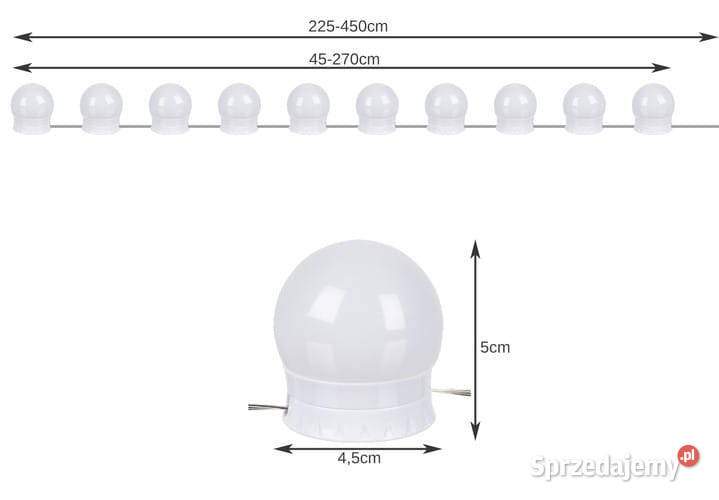 Lampki LED na lustro do toaletki Pawłowice