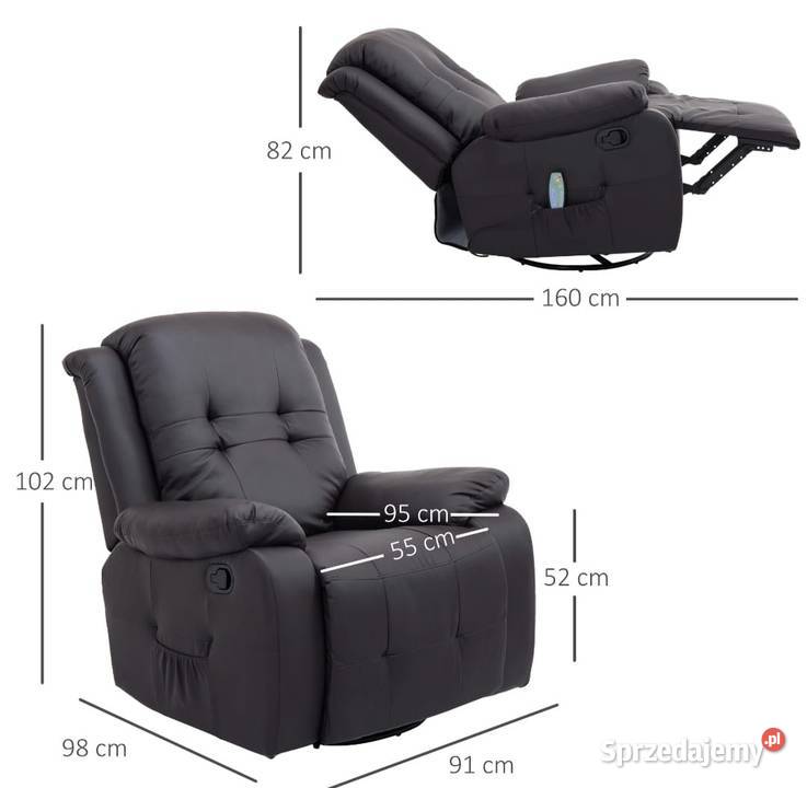 Fotel do masażu z funkcją podgrzewania