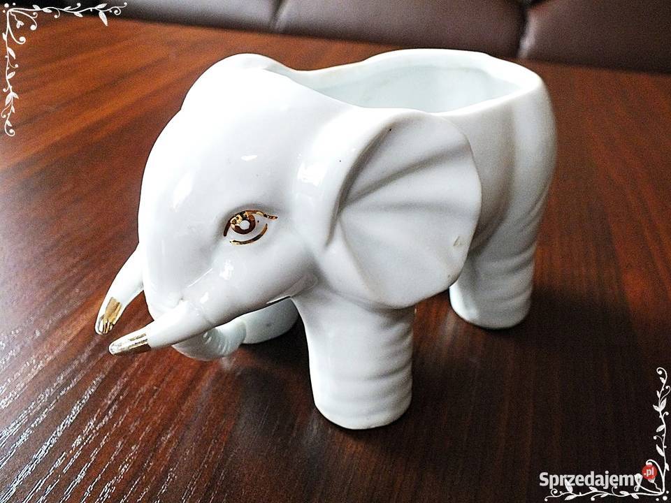 Porcelanowy Słoń Osłonka na doniczkę lubuskie Żary sprzedam