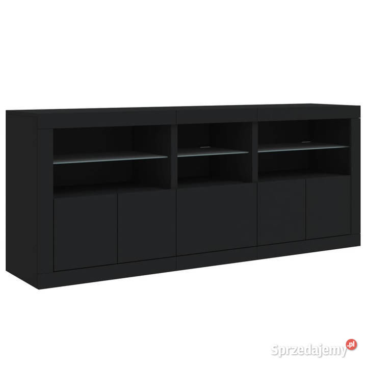 Szafka z oświetleniem LED czarna 162x37x67 Warszawa