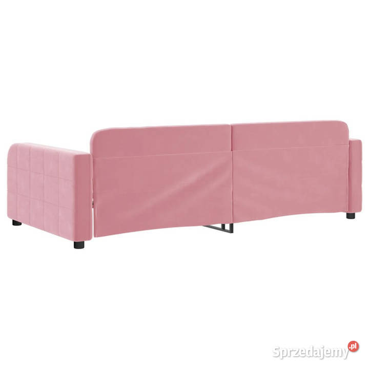 Sofa z funkcją spania różowa obita aksamitem Łóżka mazowieckie Warszawa
