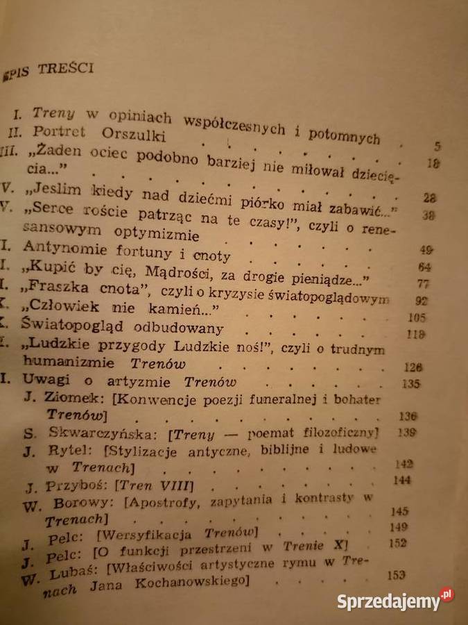 Treny Kochanowskiego biblioteka analiz Warszawa