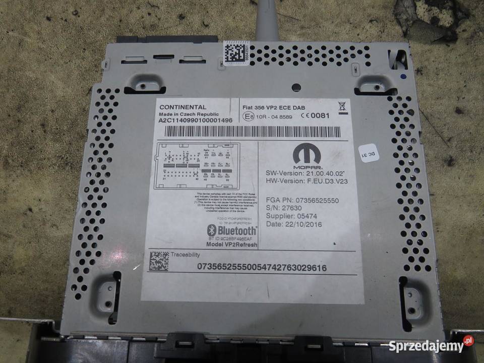 RADIO HB FIAT TIPO II 27630 07356525550 Sprzęt audio fabryczny