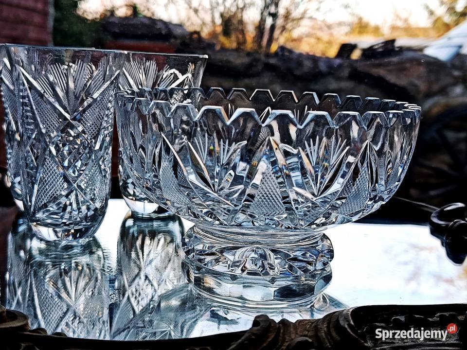 Zestaw kryształowy szklanki 6 sztuk miska lubuskie