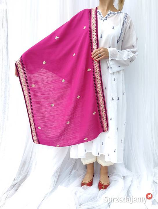 Różowy szal chusta orient indyjski szalik hijab Szczecin