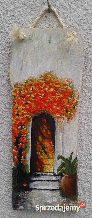 Obraz olejny na desce sosnowej Rydułtowy