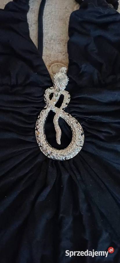 Bluzka czarna zawiązywana na szyi M