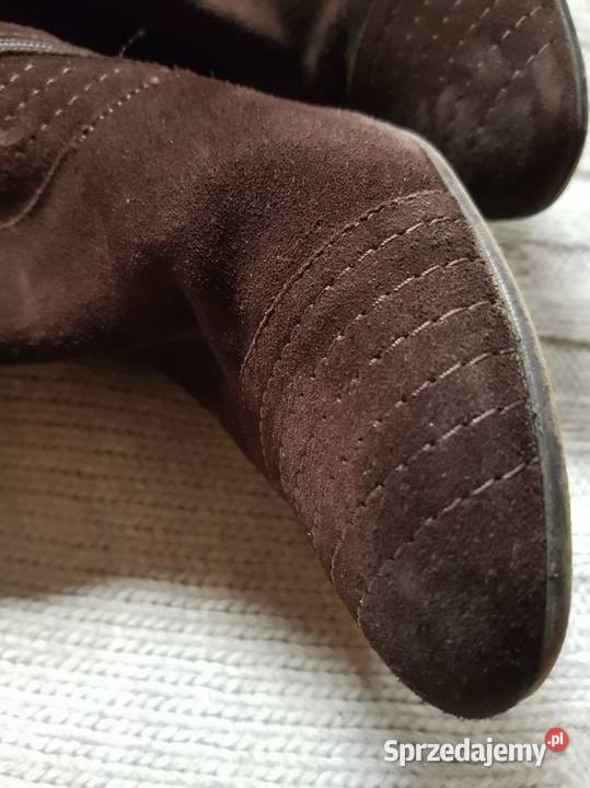Lavorazione Artigiana kozaki zamszowe na obcasie inna Kielce