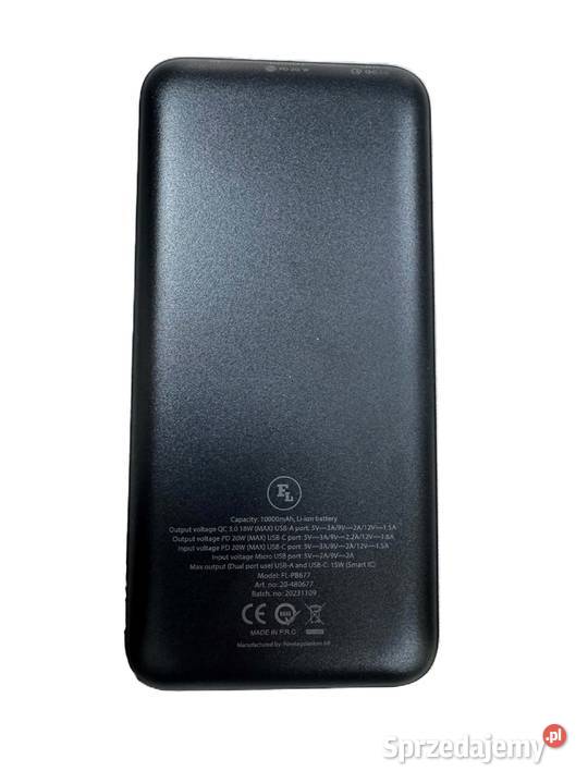 Powerbank FL 10000mAh 20W CZARNY USB CUSB Pozostałe sprzedam